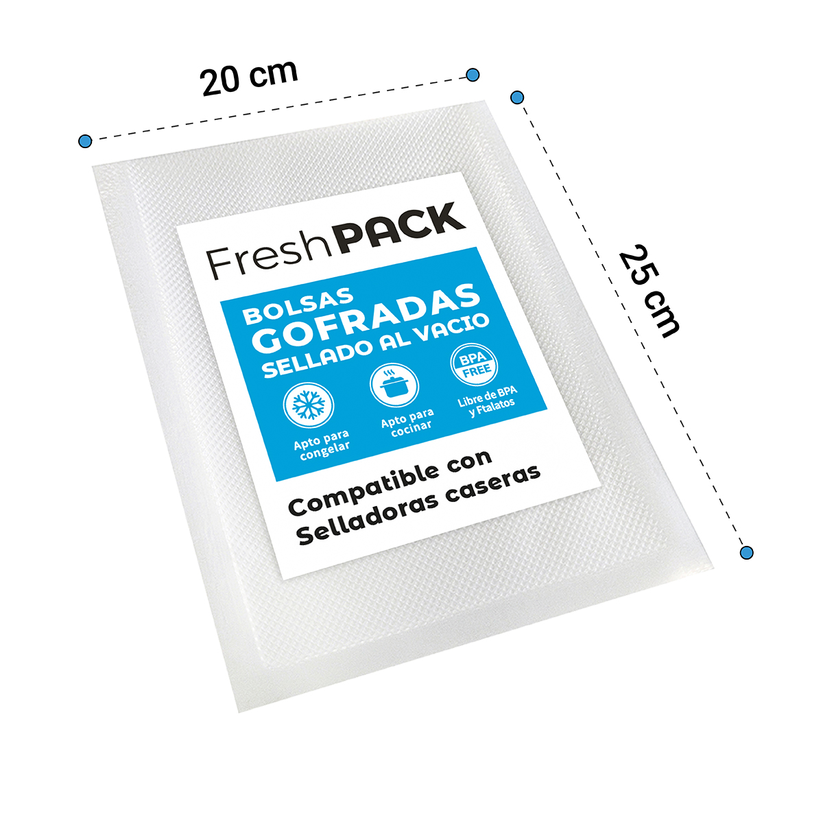 bolsas gofradas 80 micras 20x25 cm